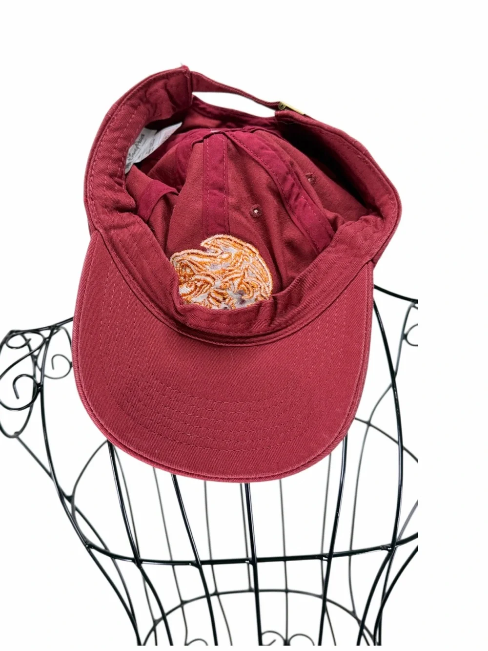 Disney Dad Maroon Grumpy Seven Dwarfs Adjustable Cotton Hat with Brass Accent